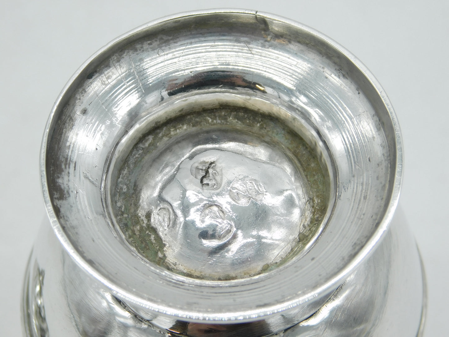 George II Sterling Silver Monogram Muffineer Sugar Caster Antique 1728 London