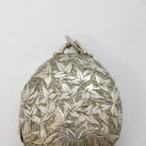 Victorian Sterling Silver Fern Leaf Sweetheart Locket Pendant Antique c1880