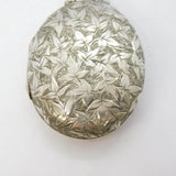 Victorian Sterling Silver Fern Leaf Sweetheart Locket Pendant Antique c1880