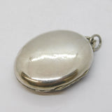 Victorian Sterling Silver Fern Leaf Sweetheart Locket Pendant Antique c1880