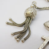 Victorian Sterling Silver Ladies Albertina Watch Chain Bracelet Antique c1860
