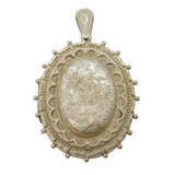 Victorian Sterling Silver Aesthetic Floral Locket Antique 1880 Birmingham