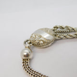 Victorian Sterling Silver Ladies Albertina Watch Chain Bracelet Antique c1860