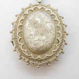 Victorian Sterling Silver Aesthetic Floral Locket Antique 1880 Birmingham