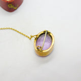 Victorian 9ct Yellow Gold & Faceted Amethyst Button Brooch Antique c1850