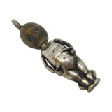 WW1 Sterling Silver Wooden 'Fumsup - Touch Wud' Lucky Charm Antique c1915