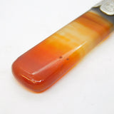 Sterling Silver Topped Banded Red Agate Large Pendant Fob Antique 1911 Birmingham