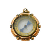 Edwardian 9ct Rose Gold Travellers Compass Pendant Fob Antique c1910