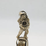 19th Century Dutch Silver Novelty Elf Form Monogram Desk Seal Antique c1860