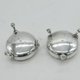 George III Pair of Sterling Silver Paw Foot Salt Cellars Antique 1770 London