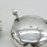 George III Pair of Sterling Silver Paw Foot Salt Cellars Antique 1770 London