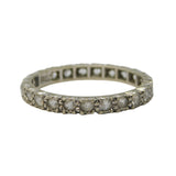 9ct White Gold & Spinel Set Eternity Ring Antique c1940 Art Deco Size R 1/2 UK