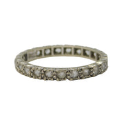 9ct White Gold & Spinel Set Eternity Ring Antique c1940 Art Deco Size R 1/2 UK