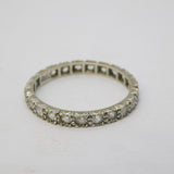 9ct White Gold & Spinel Set Eternity Ring Antique c1940 Art Deco Size R 1/2 UK