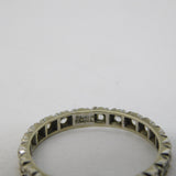 9ct White Gold & Spinel Set Eternity Ring Antique c1940 Art Deco Size R 1/2 UK