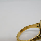 20th Century 18ct Gold, Angel-Skin Coral & 1.1ct Diamond Dress Ring Antique