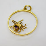 Edwardian 15ct Yellow Gold, Amethyst, Pearl Spider Pendant Antique c1910