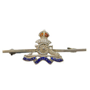 WWII-era Sterling Silver & Enamel Royal Artillery Sweetheart Brooch Antique