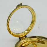 Sterling Silver Gilt & Glass Ecclesiastical Pyx Wafer Holder Antique 1913 Deco