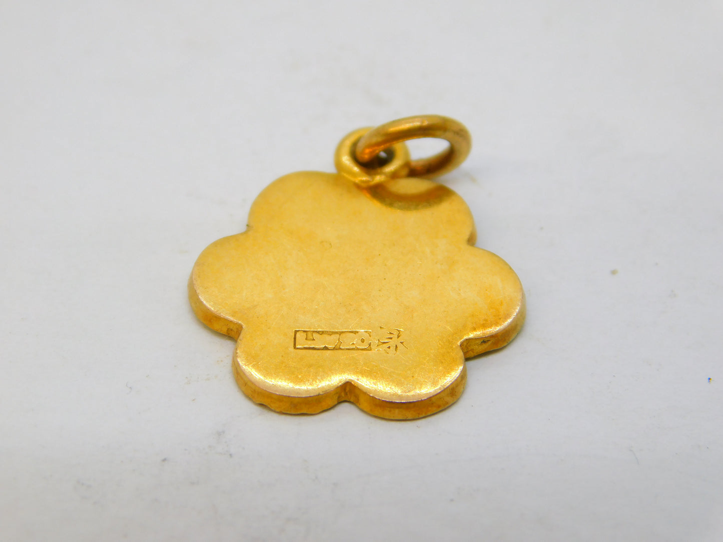 20th Century Chinese 18ct Yellow Gold Good Fortune Charm Pendant Antique c1920