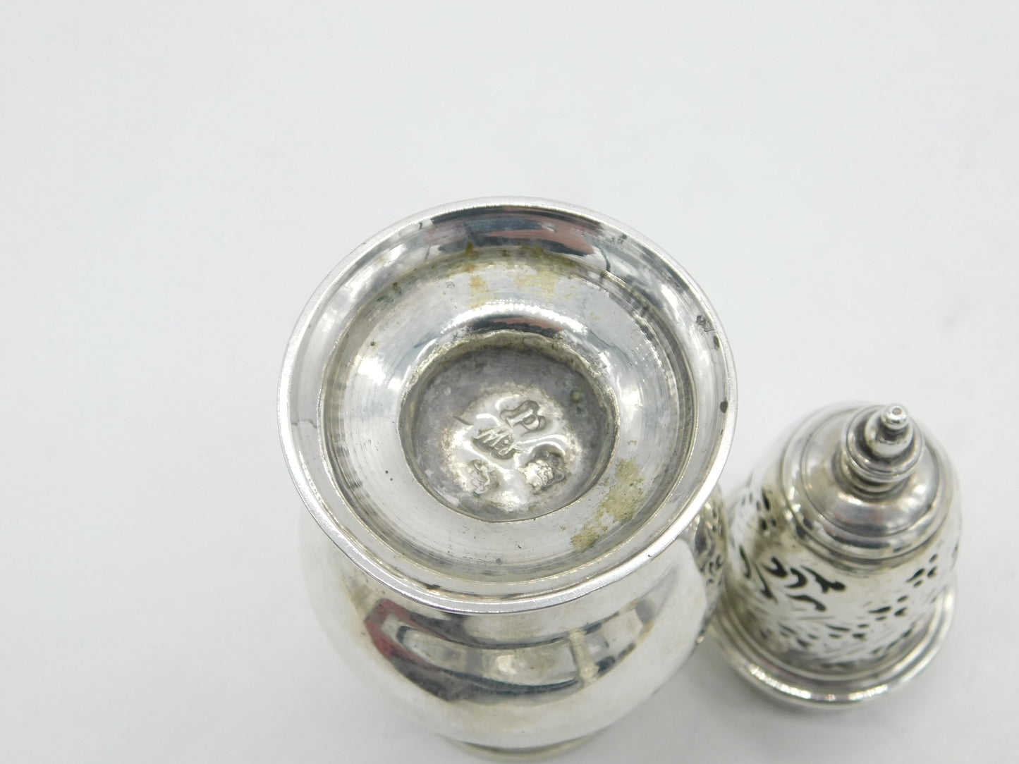 George II Sterling Silver Crested Muffineer Sugar Caster Antique 1750 London