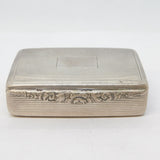 Sterling Silver Engine Turned Floral Snuff Box Vintage 1963 Birmingham