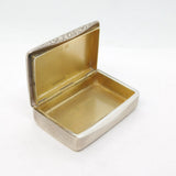 Sterling Silver Engine Turned Floral Snuff Box Vintage 1963 Birmingham