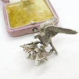 Victorian Cast Sterling Silver Eagle Form Teapot Finial c1850 London Antique