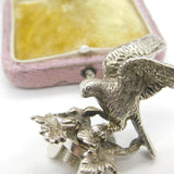 Victorian Cast Sterling Silver Eagle Form Teapot Finial c1850 London Antique