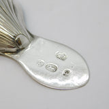 George III Sterling Silver Bright Cut Shell Tea Caddy Spoon Antique 1785 London