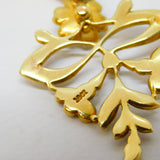 Edwardian 15ct Yellow Gold Seed Pearl Set Floral Pendant Necklace Antique c1910