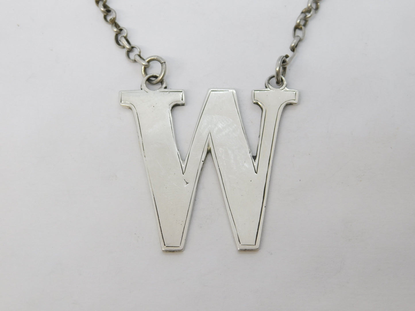 Victorian Sterling Silver 'W' Whisky Decanter Label Antique 1839 London