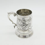 Newcastle George III Sterling Silver Floral Pint Tankard Antique c1795 Robertson