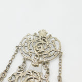 Victorian Art Nouveau Form Silver Plated Sewing Chatelaine Antique c1885