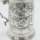 Newcastle George III Sterling Silver Floral Pint Tankard Antique c1795 Robertson