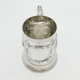 Newcastle George III Sterling Silver Floral Pint Tankard Antique c1795 Robertson