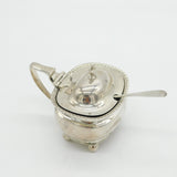 George III Sterling Silver Blue Glass Lined Mustard Pot Antique c1800 London