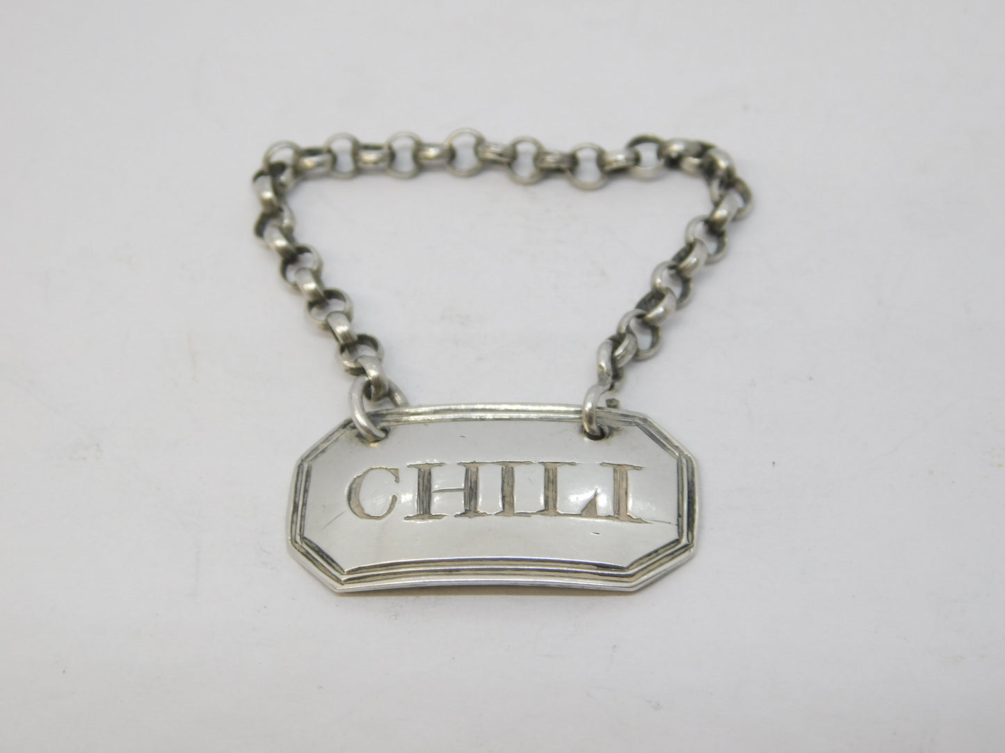 George III Sterling Silver 'Chilli' Sauce Label Ticket Antique c1790 London
