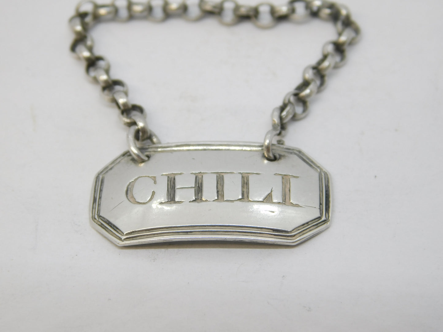 George III Sterling Silver 'Chilli' Sauce Label Ticket Antique c1790 London