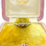 Victorian 18ct Yellow Gold & Three Stone Diamond Dress Ring Antique c1890