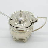 George III Sterling Silver Blue Glass Lined Mustard Pot Antique c1800 London