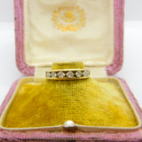 14ct Yellow Gold White Topaz Half Eternity Ring Vintage Birmingham 2002