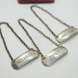 Set of 3 Georgian Sterling Silver 'Madeira, Port, Sherry' Decanter Labels 1807