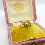 14ct Yellow Gold White Topaz Half Eternity Ring Vintage Birmingham 2002
