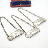 Set of 3 Georgian Sterling Silver 'Madeira, Port, Sherry' Decanter Labels 1807