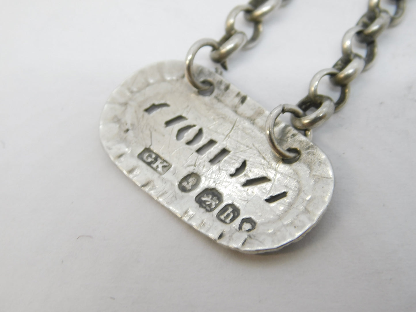 George IV Sterling Silver 'Anchovy' Sauce Label Ticket Antique 1823 London