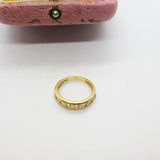 14ct Yellow Gold White Topaz Half Eternity Ring Vintage Birmingham 2002