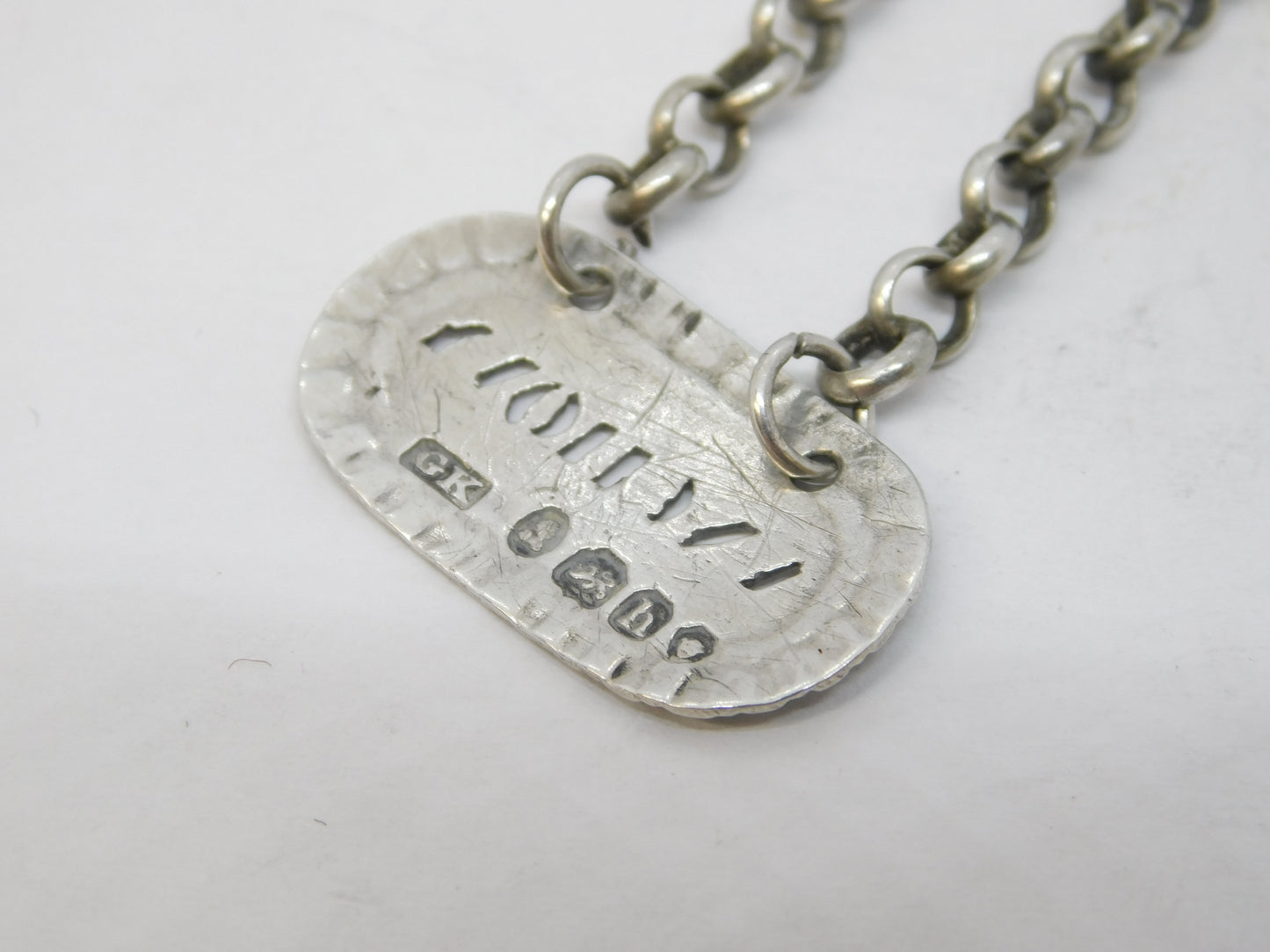 George IV Sterling Silver 'Anchovy' Sauce Label Ticket Antique 1823 London