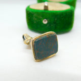 Victorian 9ct Yellow Gold & Bloodstone Fob Seal Pendant Antique c1860