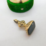 Victorian 9ct Yellow Gold & Bloodstone Fob Seal Pendant Antique c1860